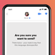 A screenshot of a prompt in the Tinder app that reads, "Are you sure you want to send? Think twice—your match may find this language disrespectful."